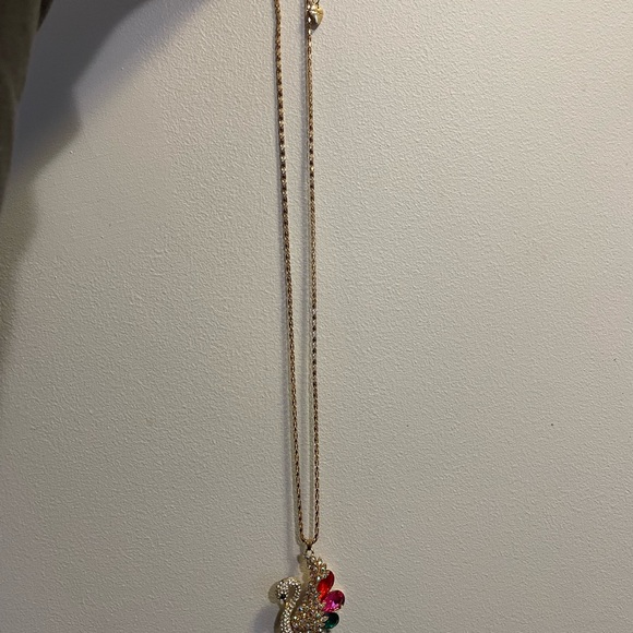 Betsey Johnson Gold Multicolor Swan Necklace - Picture 2 of 3